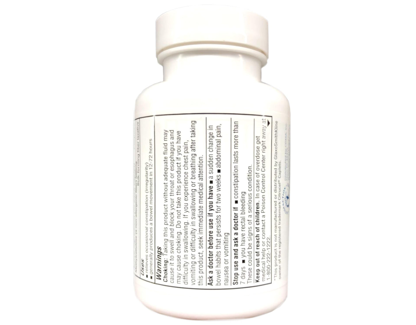 Quality Choice fiber therapy bulk forming laxative side panel warnings