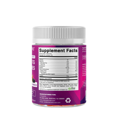 Authentic Vitamatic USA imported wellness supplement packaging showcasing gelatin free verification.