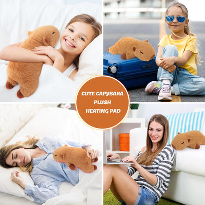 Capybara heating pad being used for relaxation