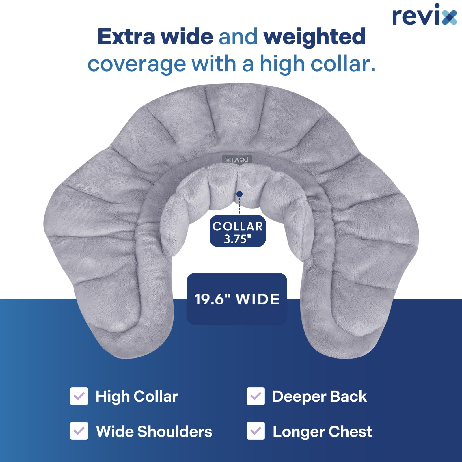 Side view of Revix neck wrap showing high collar design