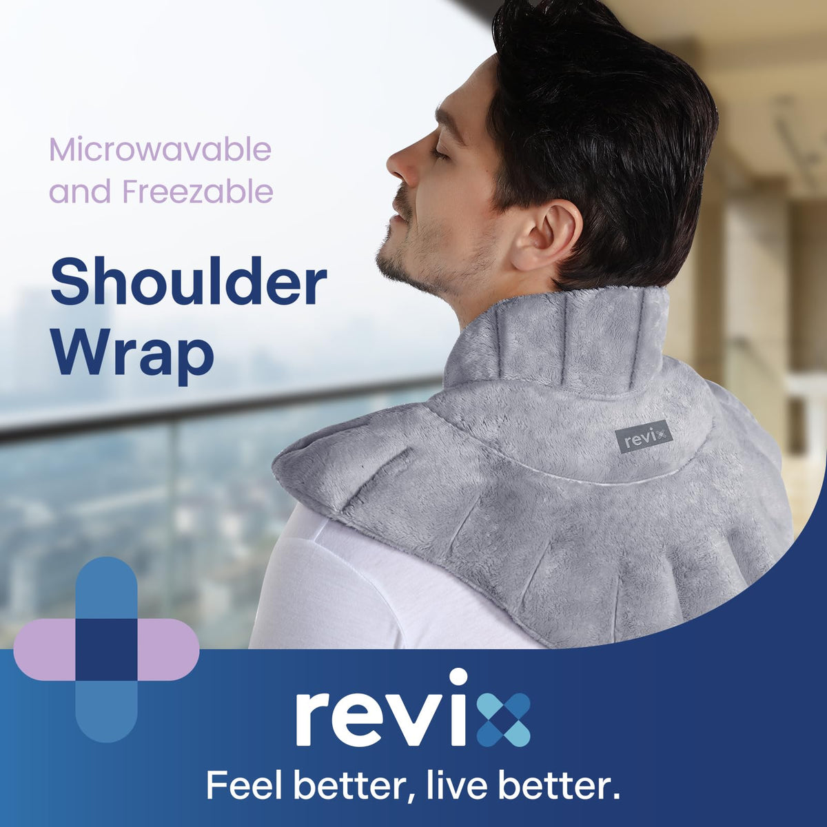 Revix neck and shoulder heating pad in original packaging