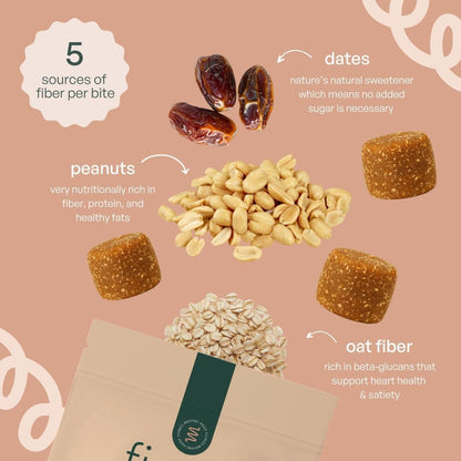 Fiome gluten free prebiotic bite texture close up view