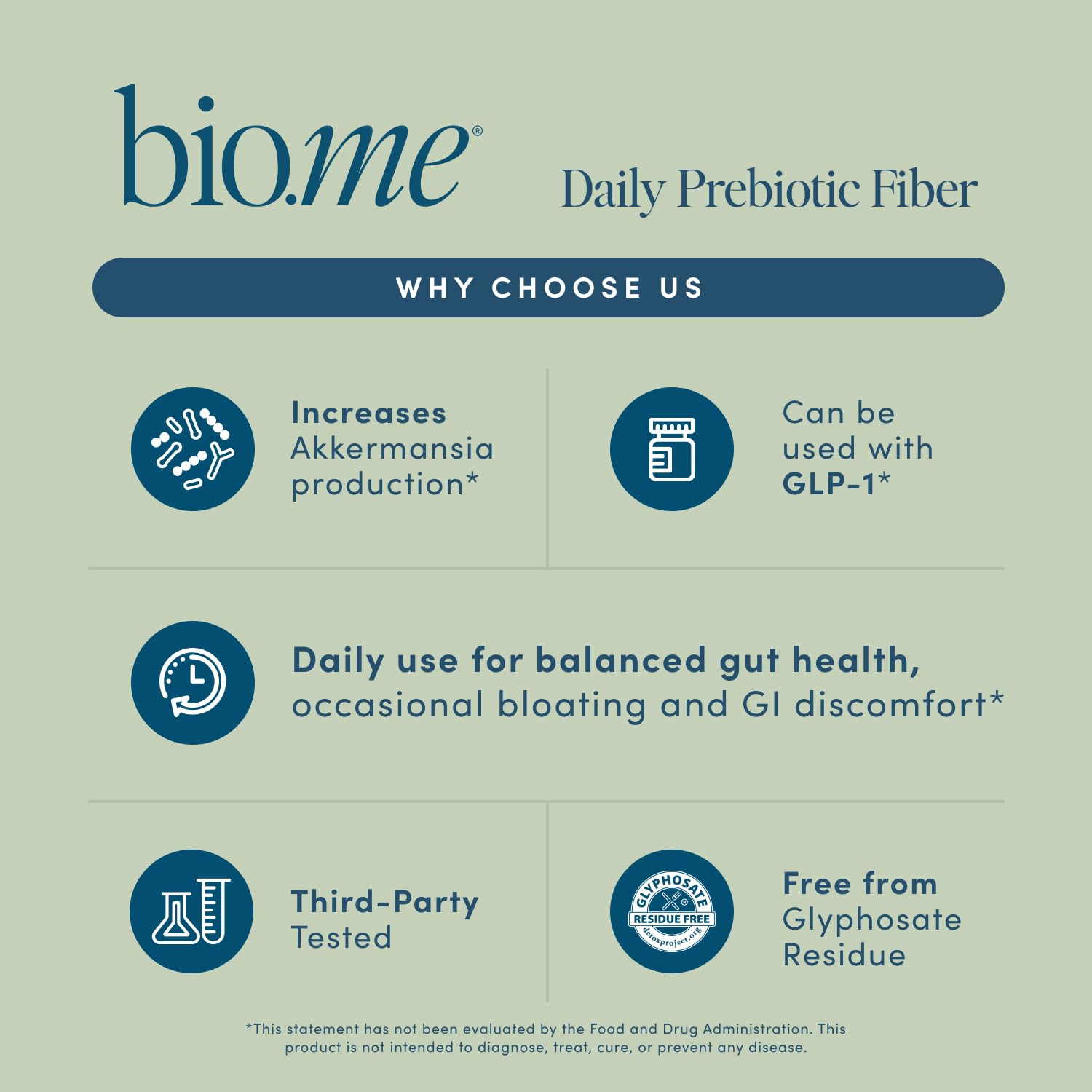 Bio.me prebiotic fiber supplement unflavored 9 Ounce bag for digestive wellness