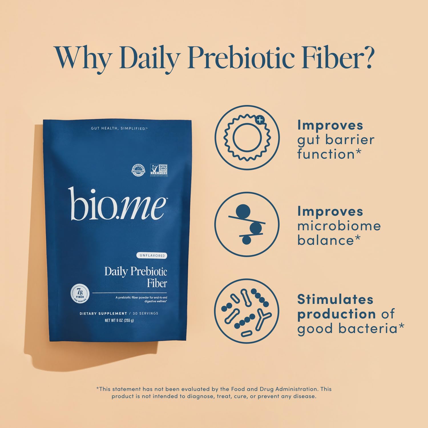Bio.me resistant potato starch and PHGG prebiotic powder lifestyle view