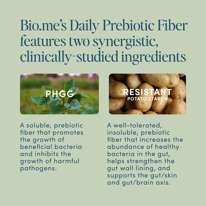 Bio.me unflavored fiber powder mix for premium microbiome support