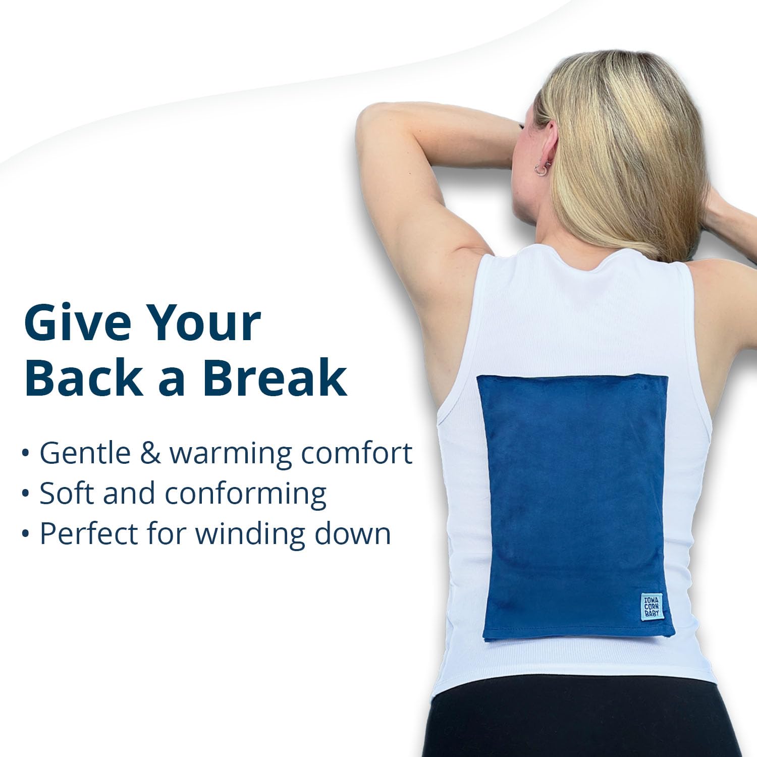 Side view of Iowa Corn Baby moist heat therapy pad