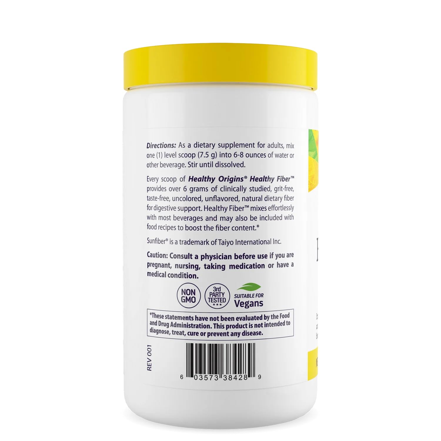 Sunfiber PHGG dietary supplement container for digestive health