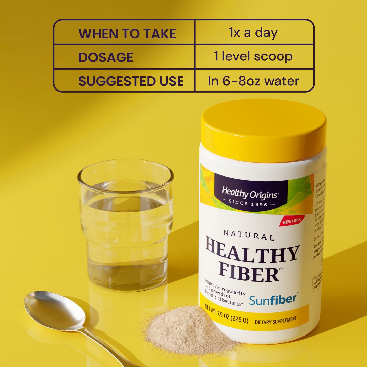Clear mixing digestive regularity supplement scoop closeup
