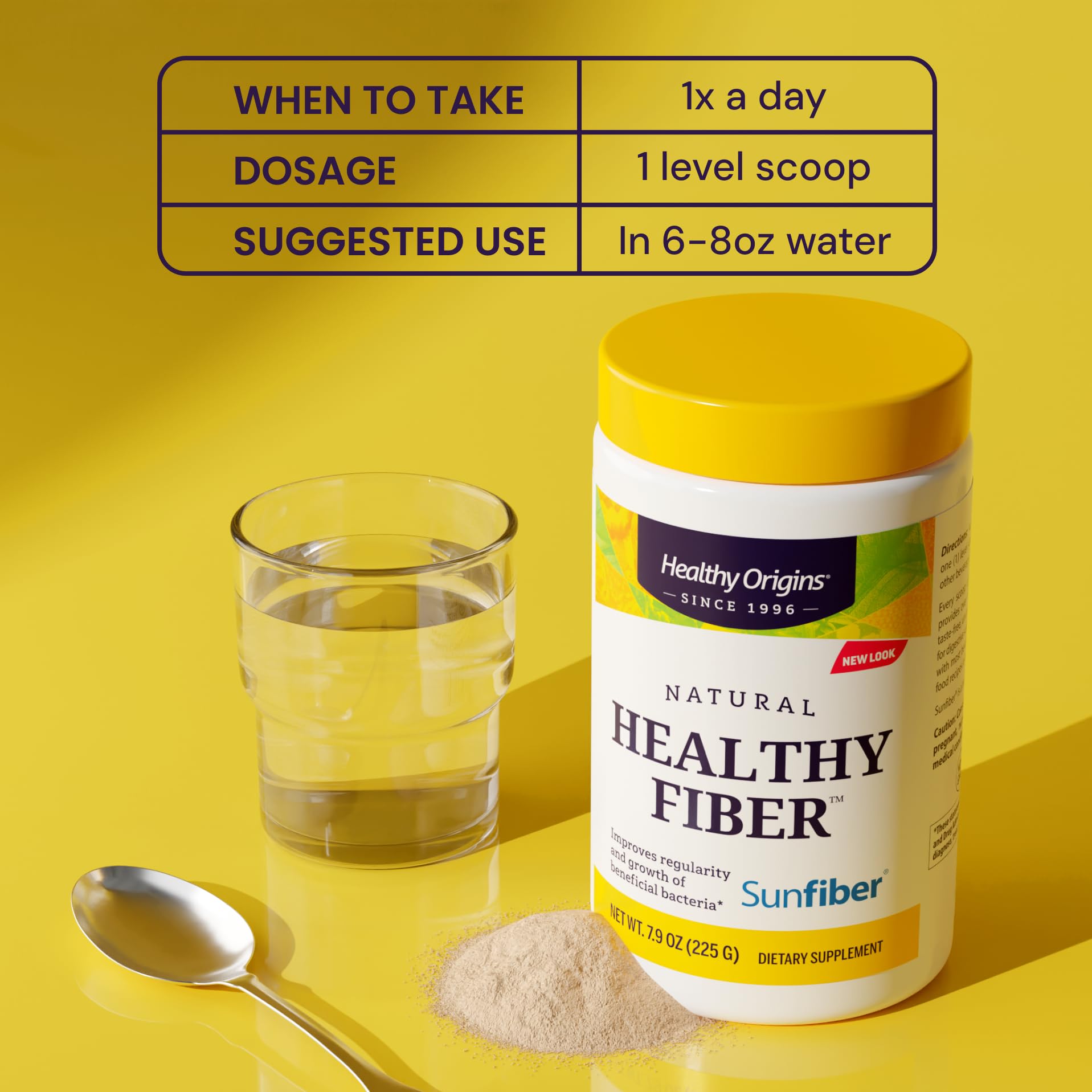 Clear mixing digestive regularity supplement scoop closeup