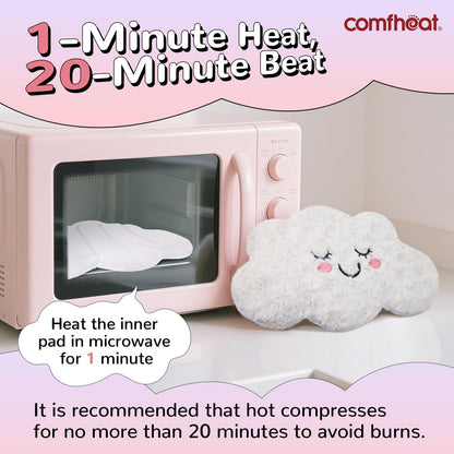 Side view of Comfheat microwave heating pad showing soft fabric texture