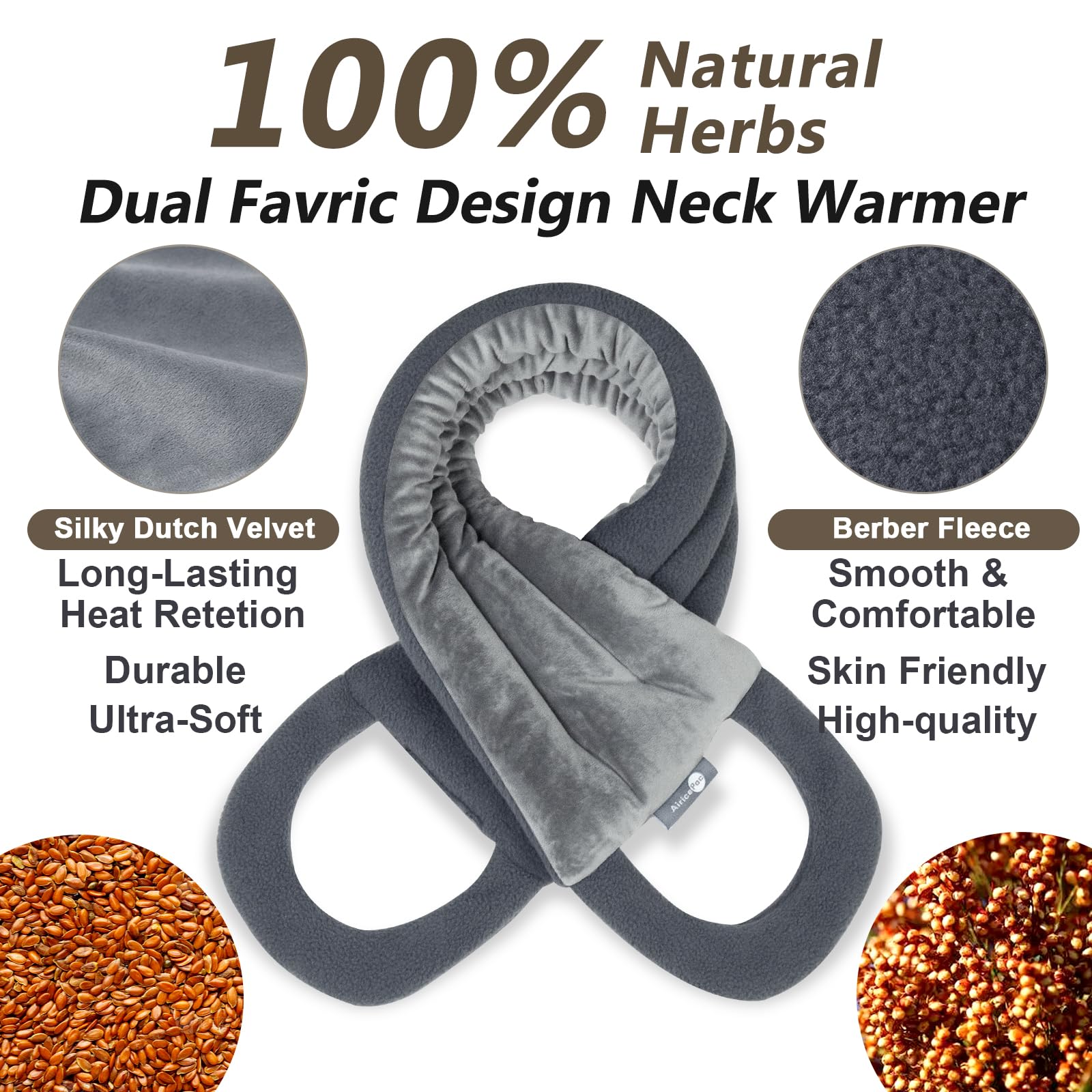 AiricePac weighted rice heating pad polar fleece side view