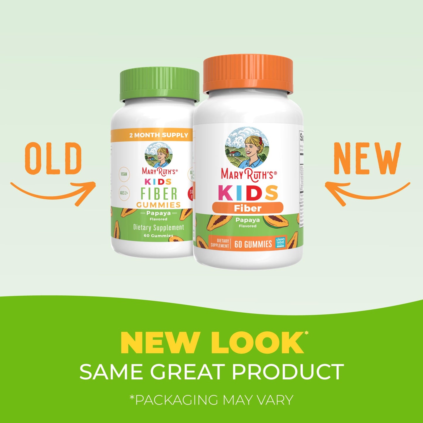 Sugar free papaya flavored soluble fiber gummies for children