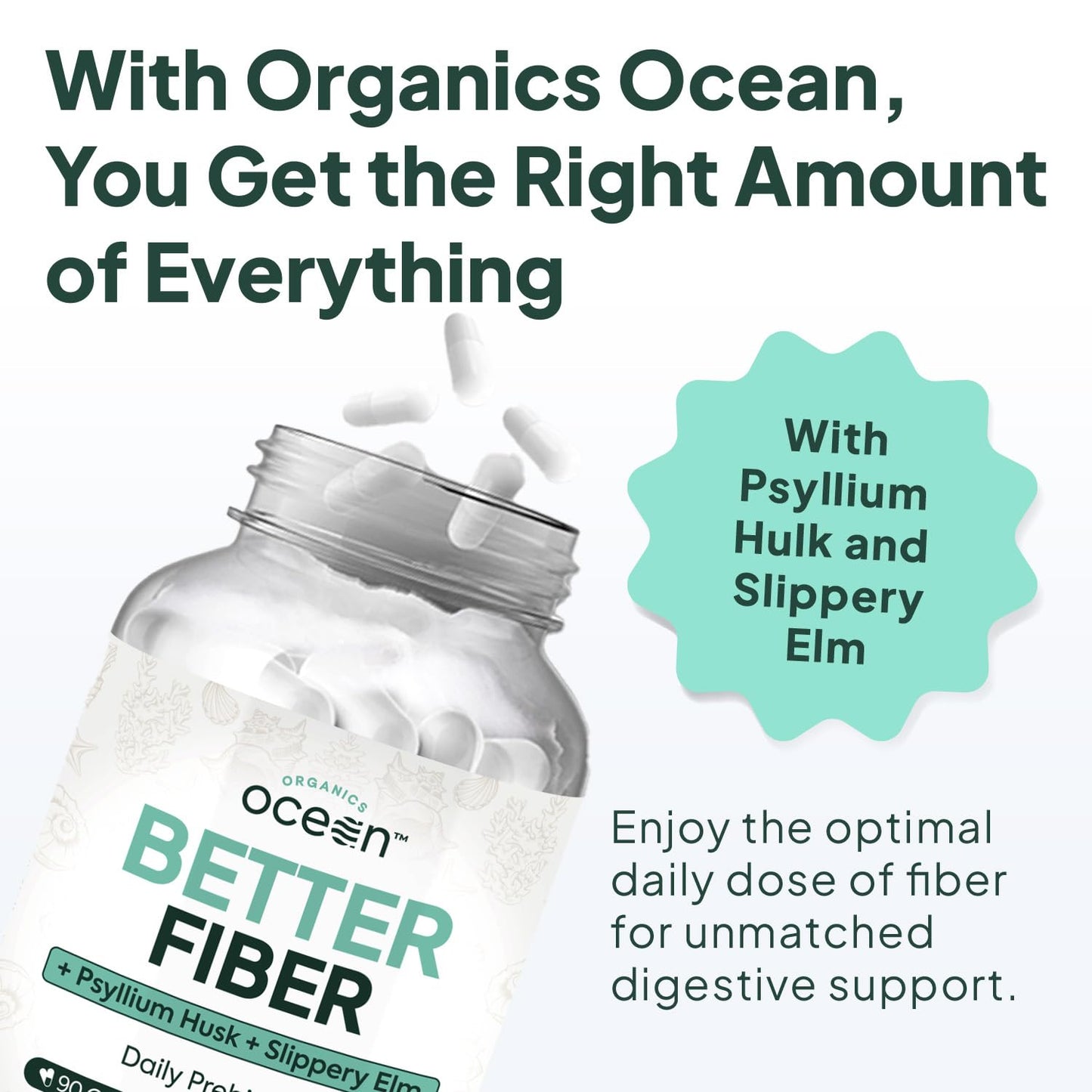 Organics Ocean digestive health supplement capsule form for natural stool softener