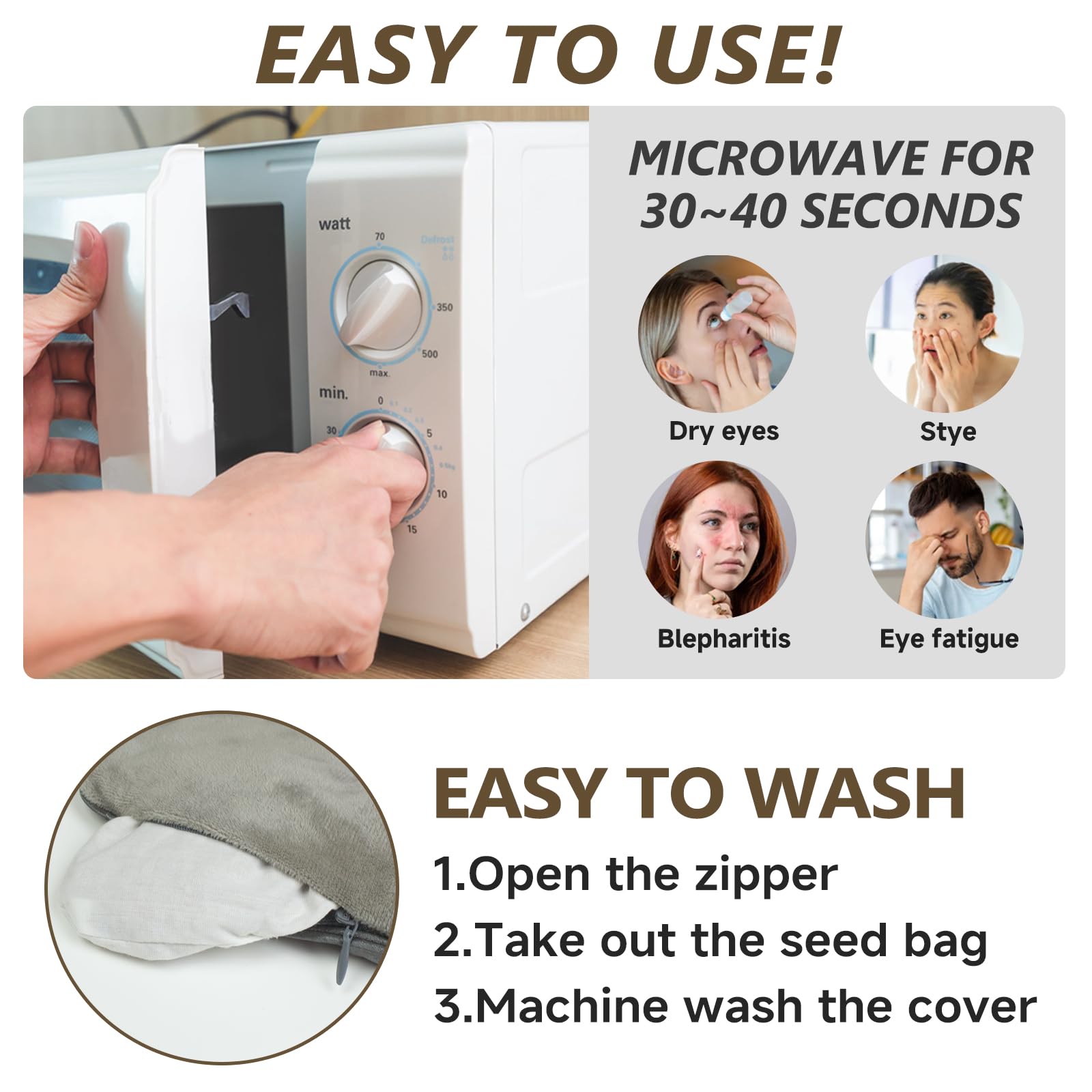 AiricePac dry eye compress with adjustable strap