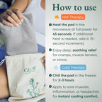 Close up of Glow Botanica natural flaxseed therapy wrap