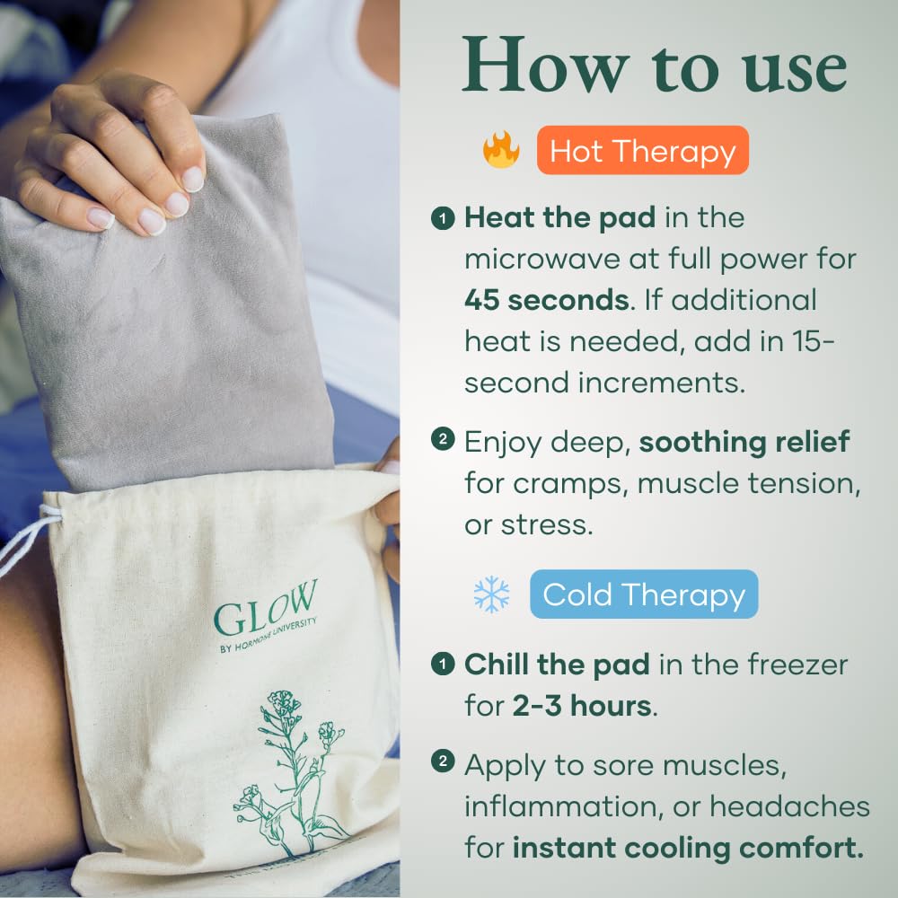 Close up of Glow Botanica natural flaxseed therapy wrap