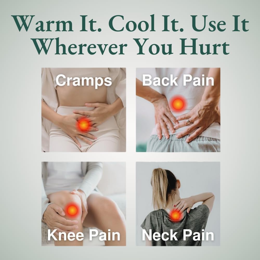 Glow Botanica heating pad showing ergonomic shape for back