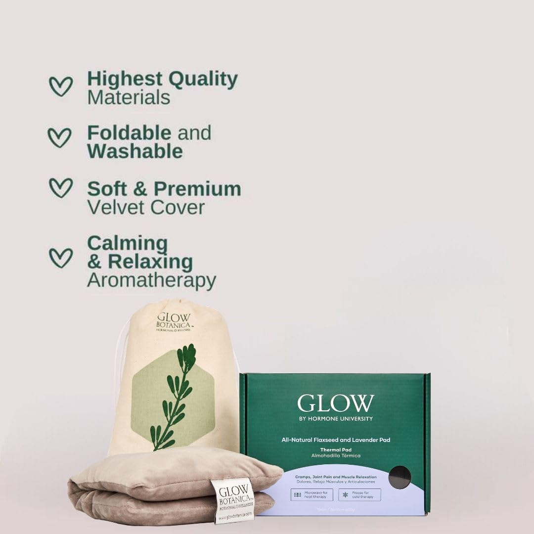 Instructional view of Glow Botanica pad for cold therapy