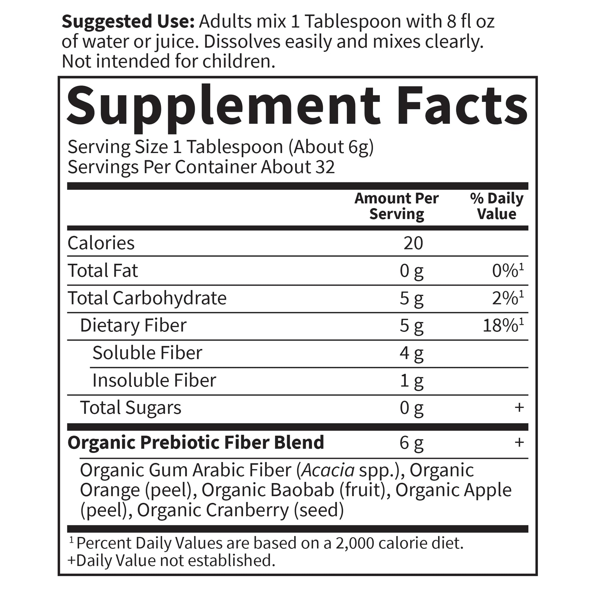 Garden of Life Dr Formulated Organic Fiber imported supplement bottle standing on a clean countertop