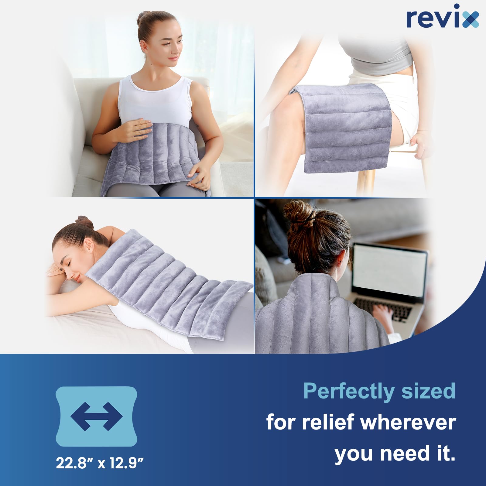 Revix microwave heating wrap applied to the shoulder area