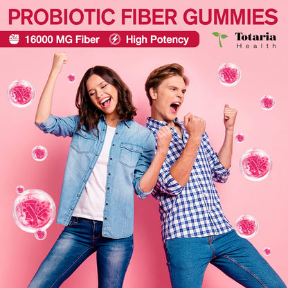 Totaria Prebiotic Fiber Gummies with Apple Cider Vinegar bottle showing nutrition facts