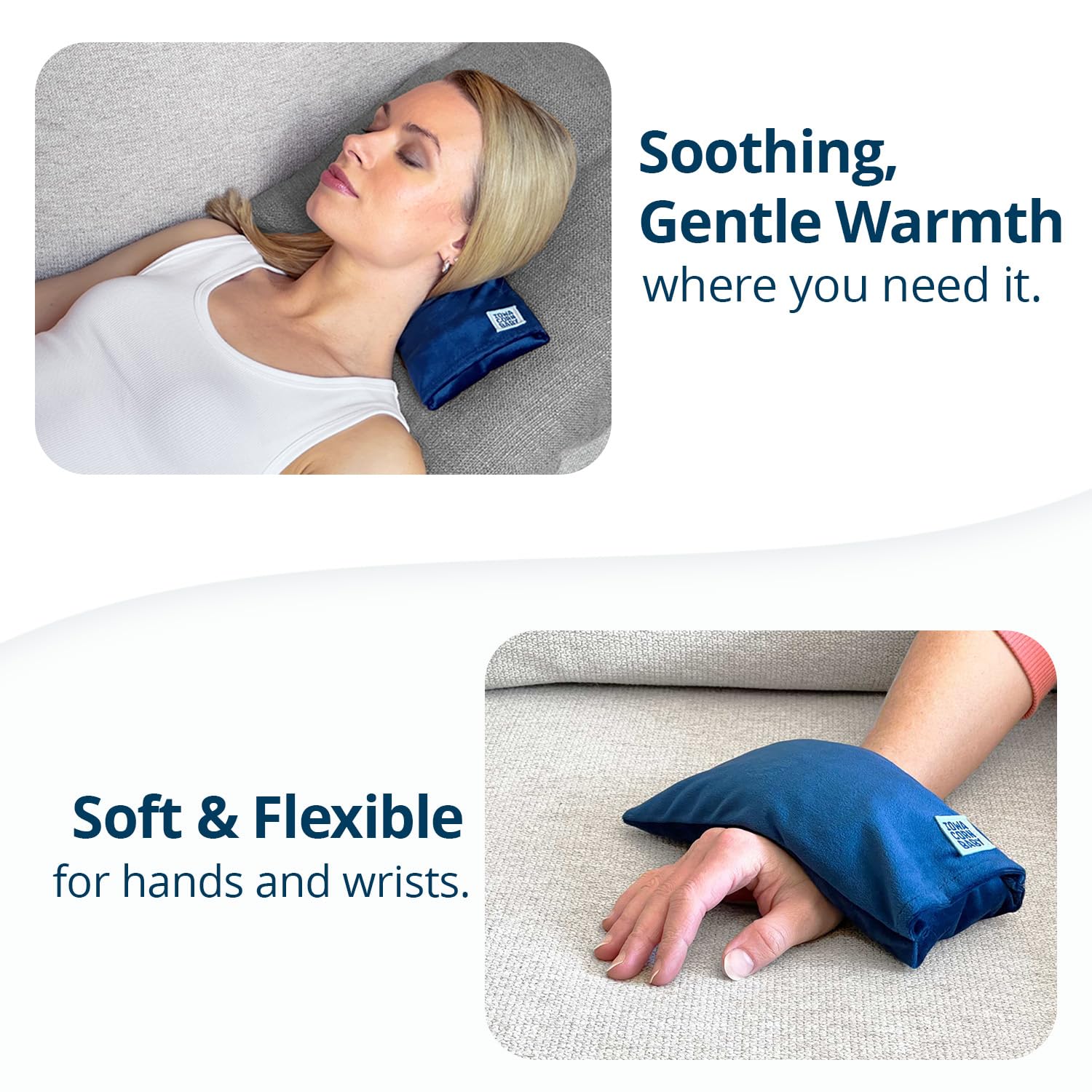 Iowa Corn Baby heating pad showing compact 4 by 8 inch size