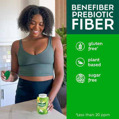 Benefiber easy to swallow gluten free fiber caplets packaging
