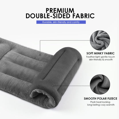 Meisenhome microwavable heat pack placed on neck and shoulders