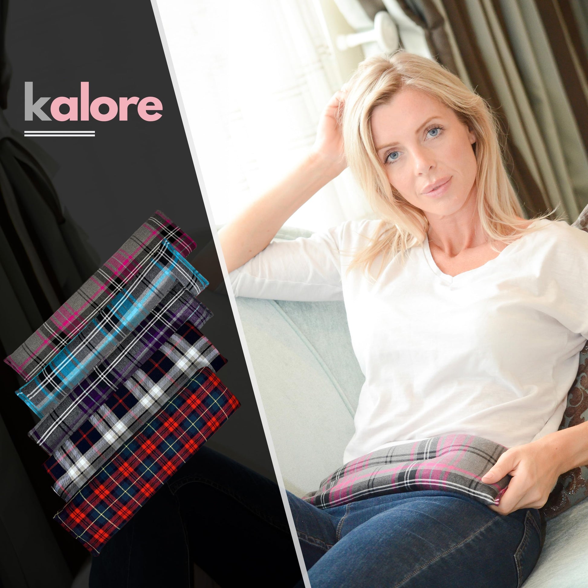 Kalore heating pad packaging and branding details