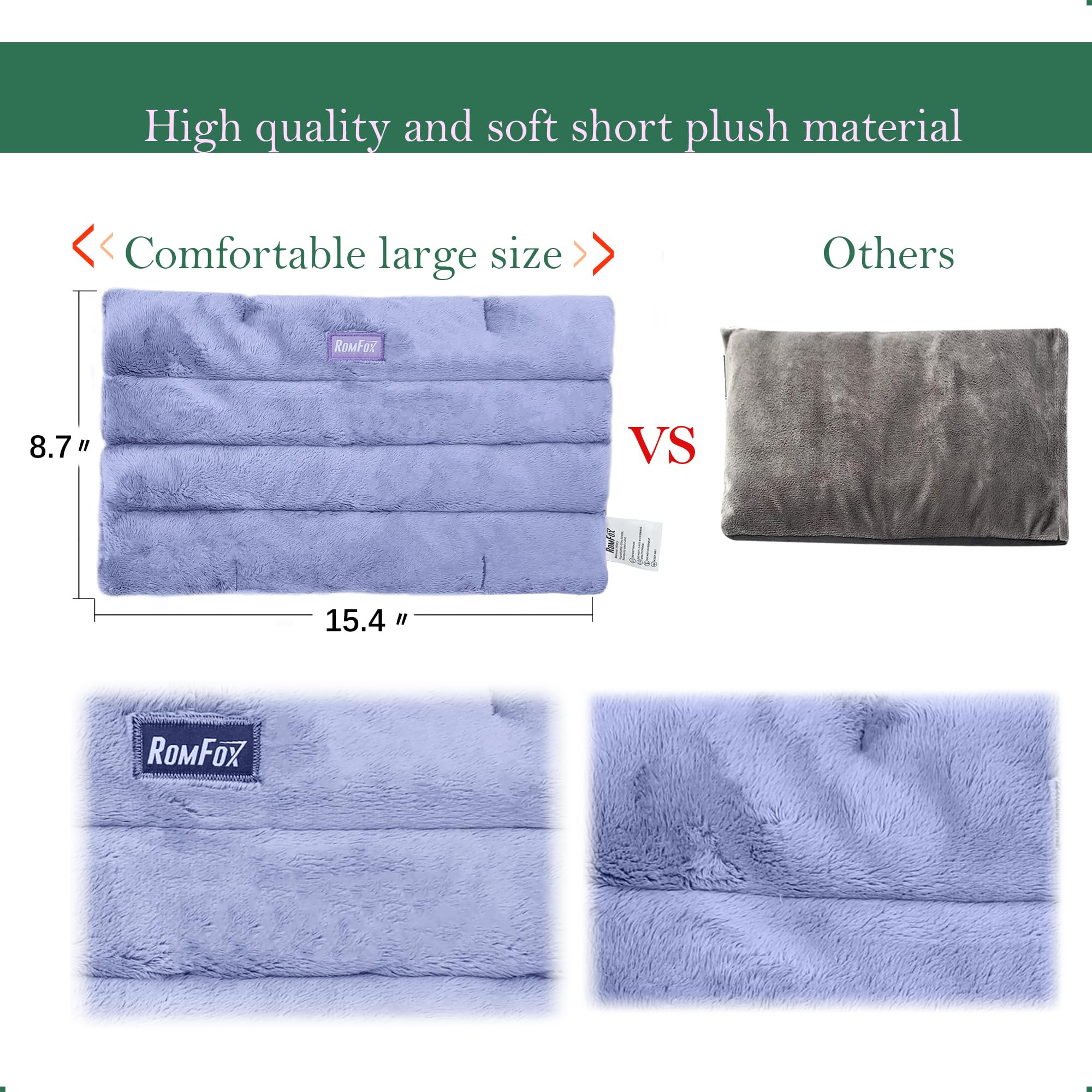 Romfox heating pad showcasing plush texture and lavender scent