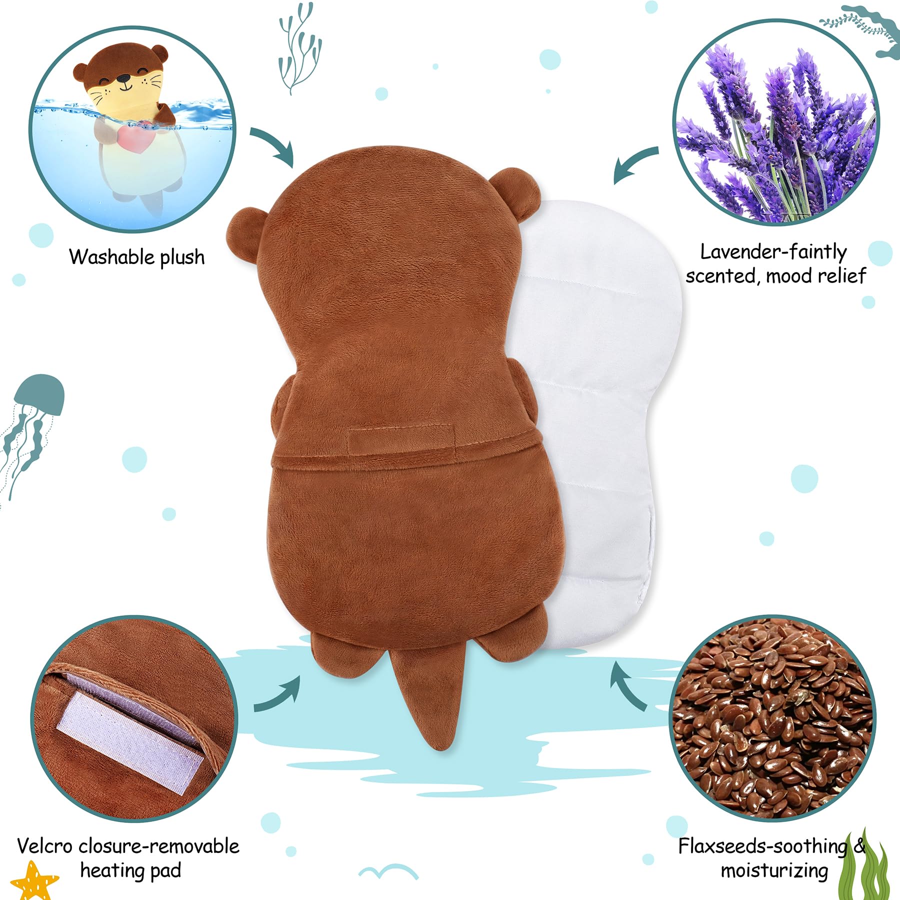Close up of lavender scented heating pad for cramps