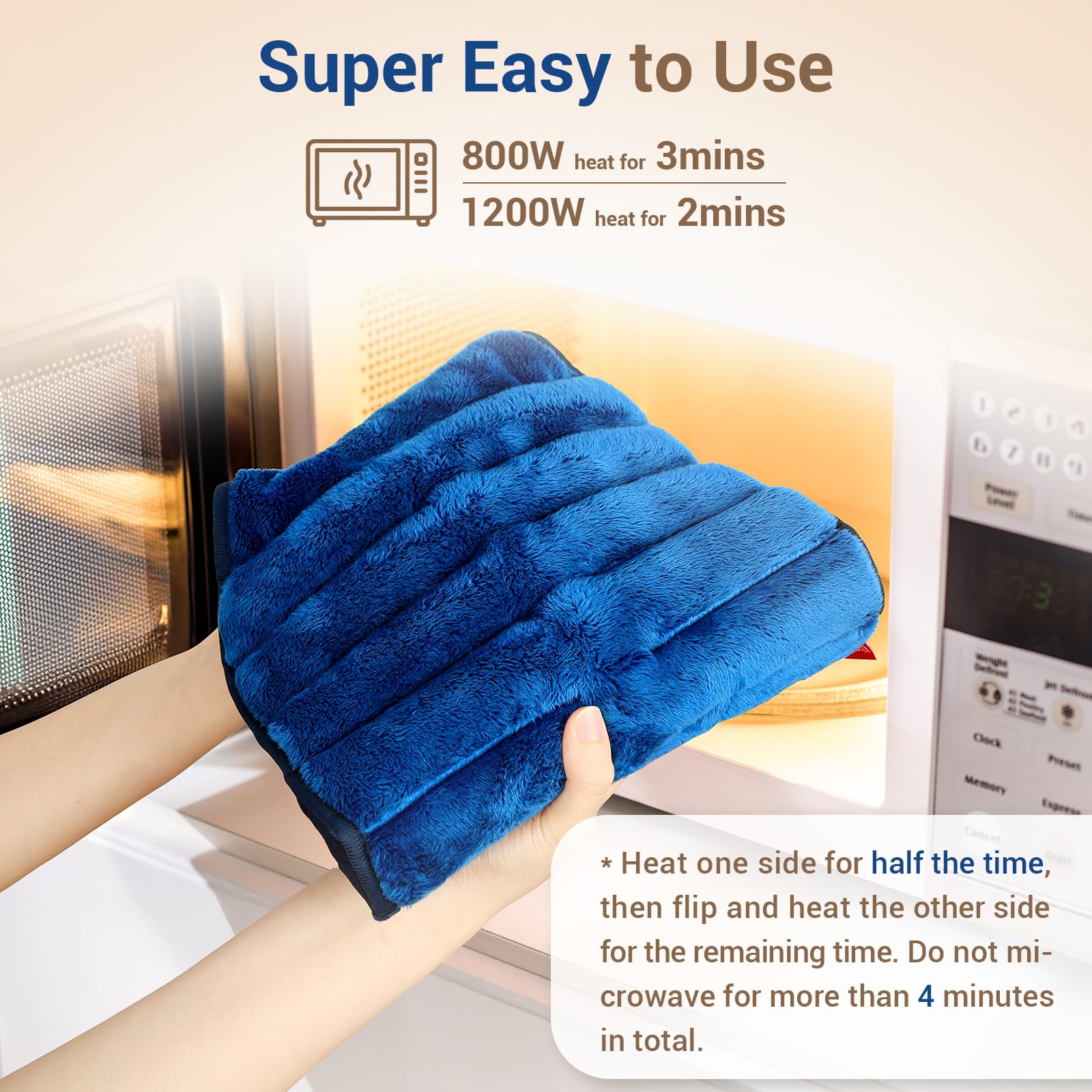 Comfytemp heating pad folded for microwave storage