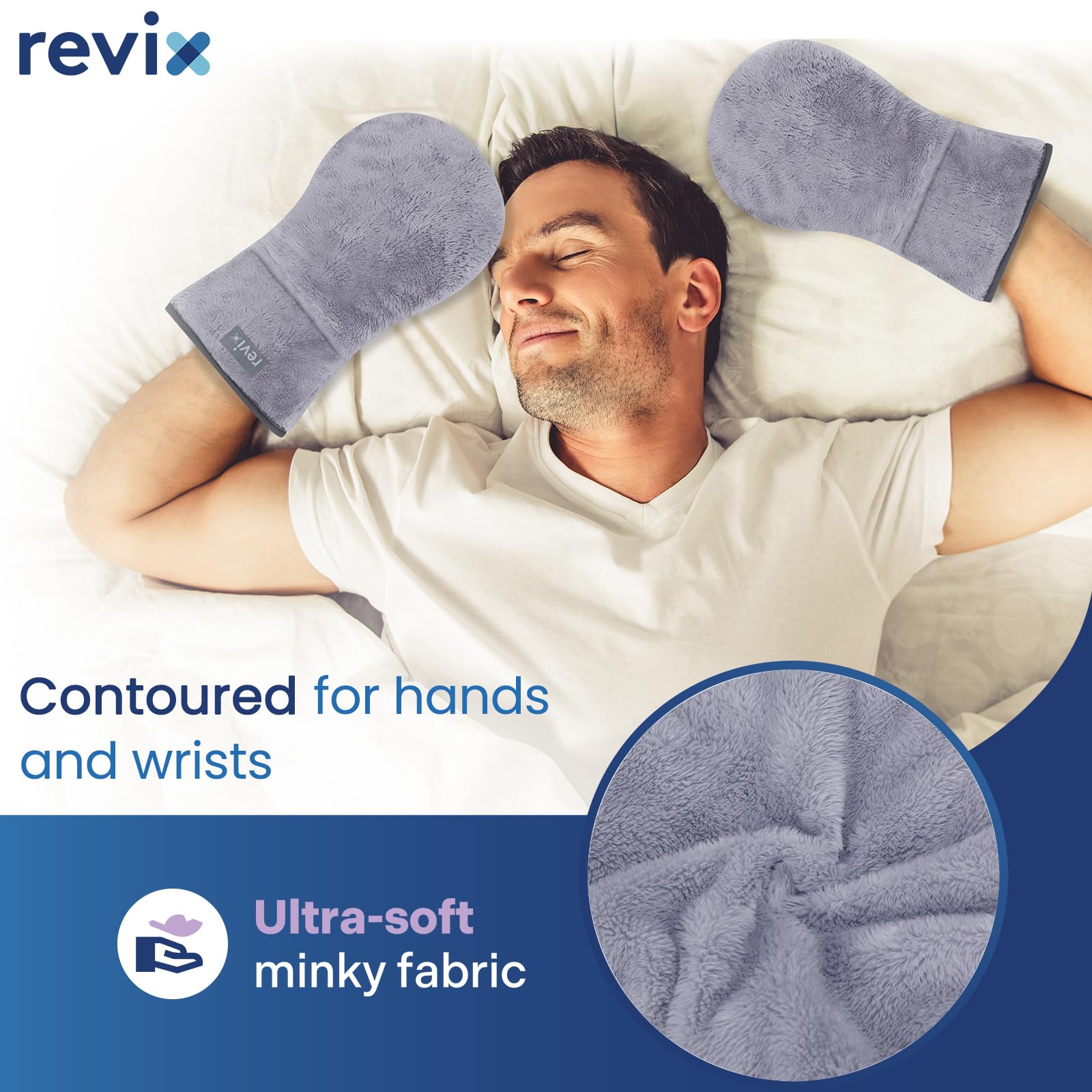 Person using Revix heated mittens for arthritis relief