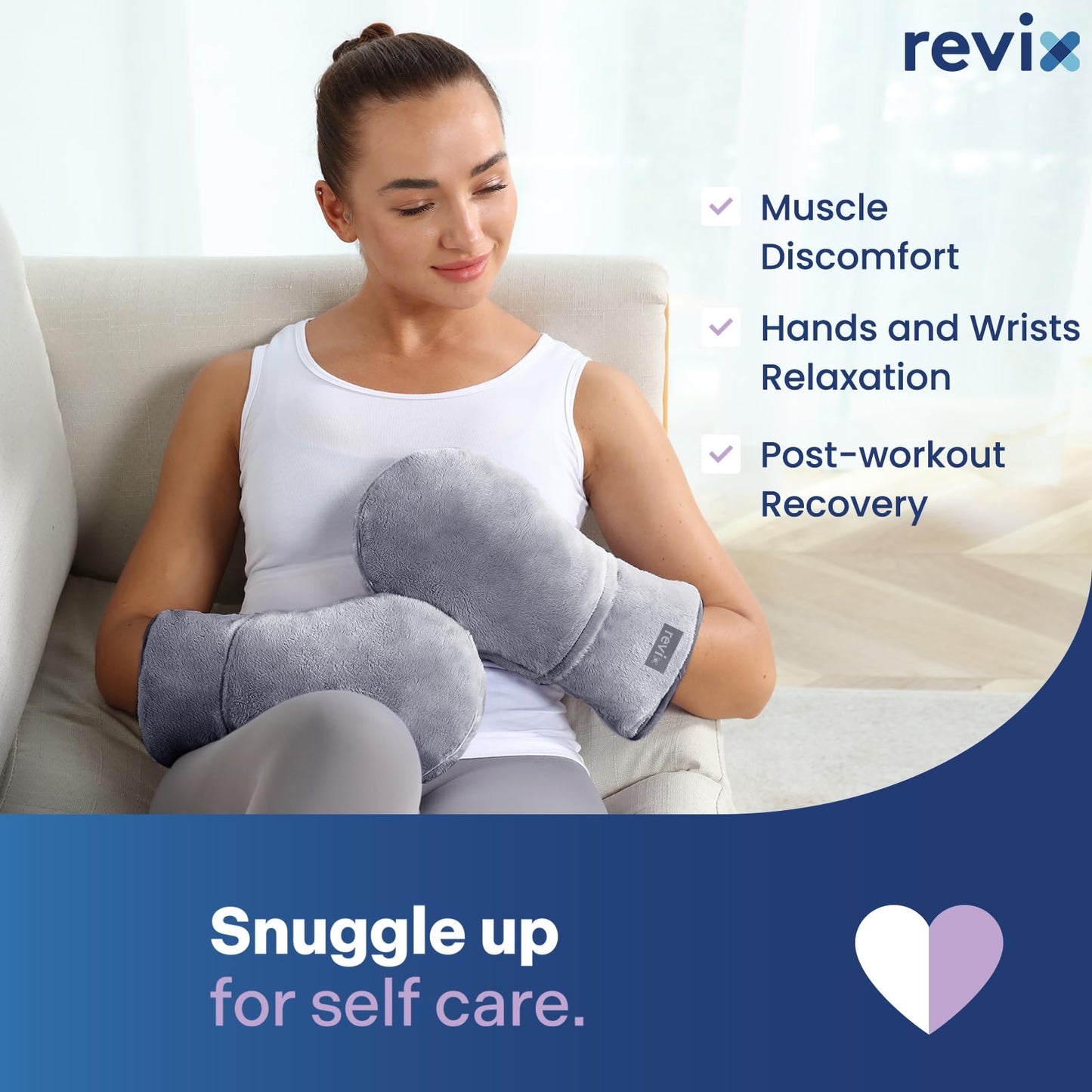Revix heating pads for wrist and finger stiffness