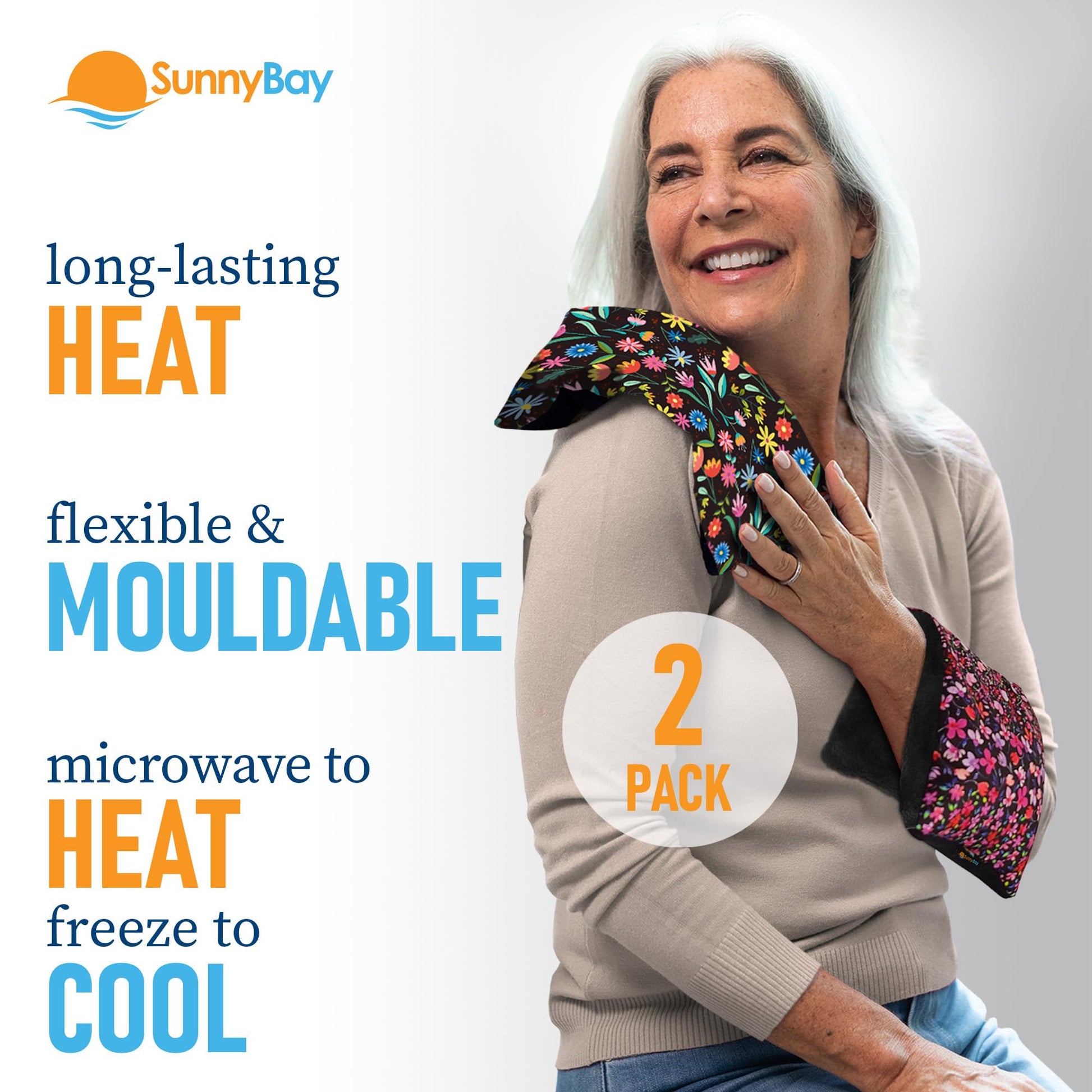 Two SunnyBay microwaveable heating pads for neck and back pain