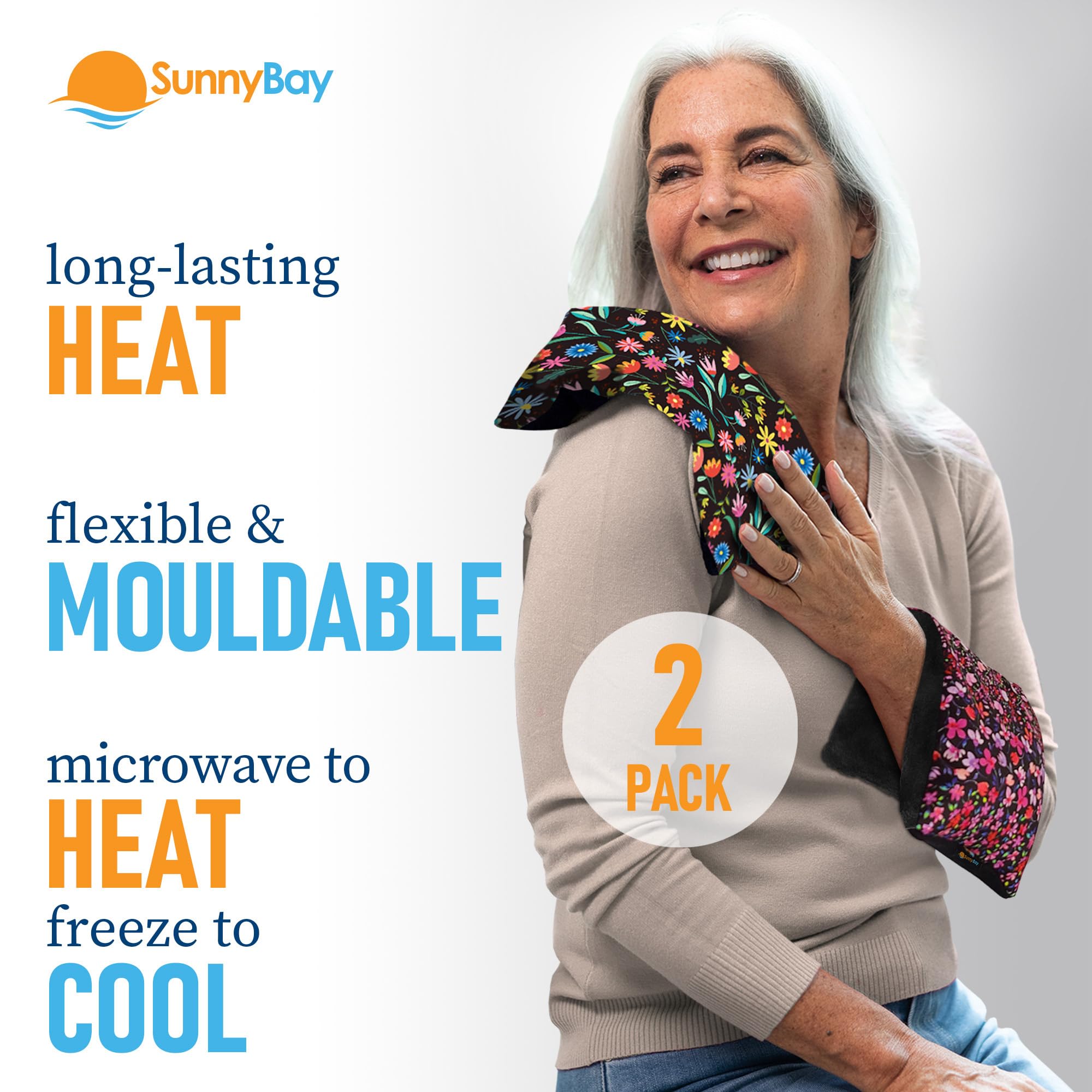 Two SunnyBay microwaveable heating pads for neck and back pain
