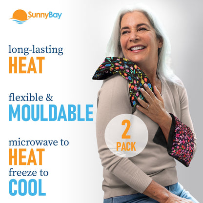 Two SunnyBay microwaveable heating pads for neck and back pain