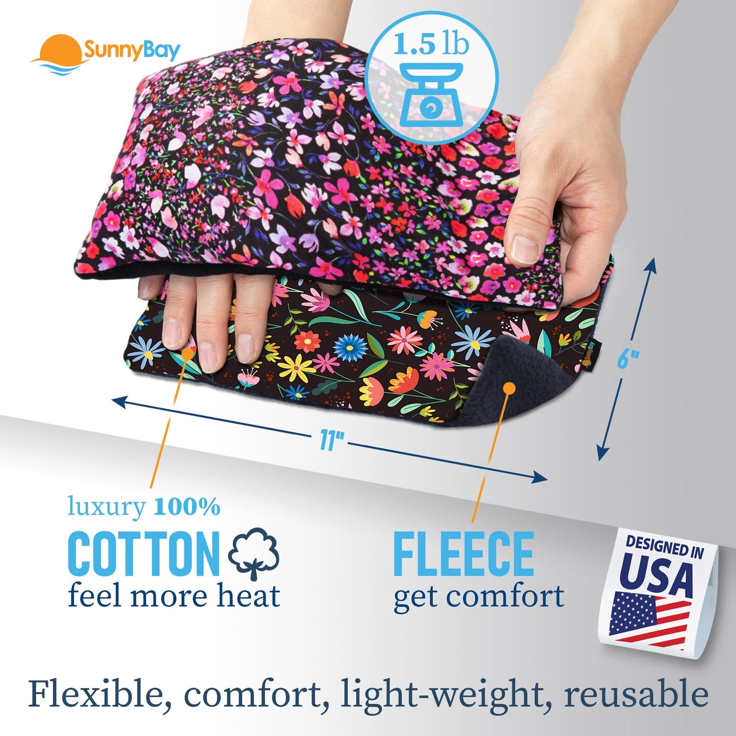 Close up of SunnyBay heating pad cotton-fleece texture