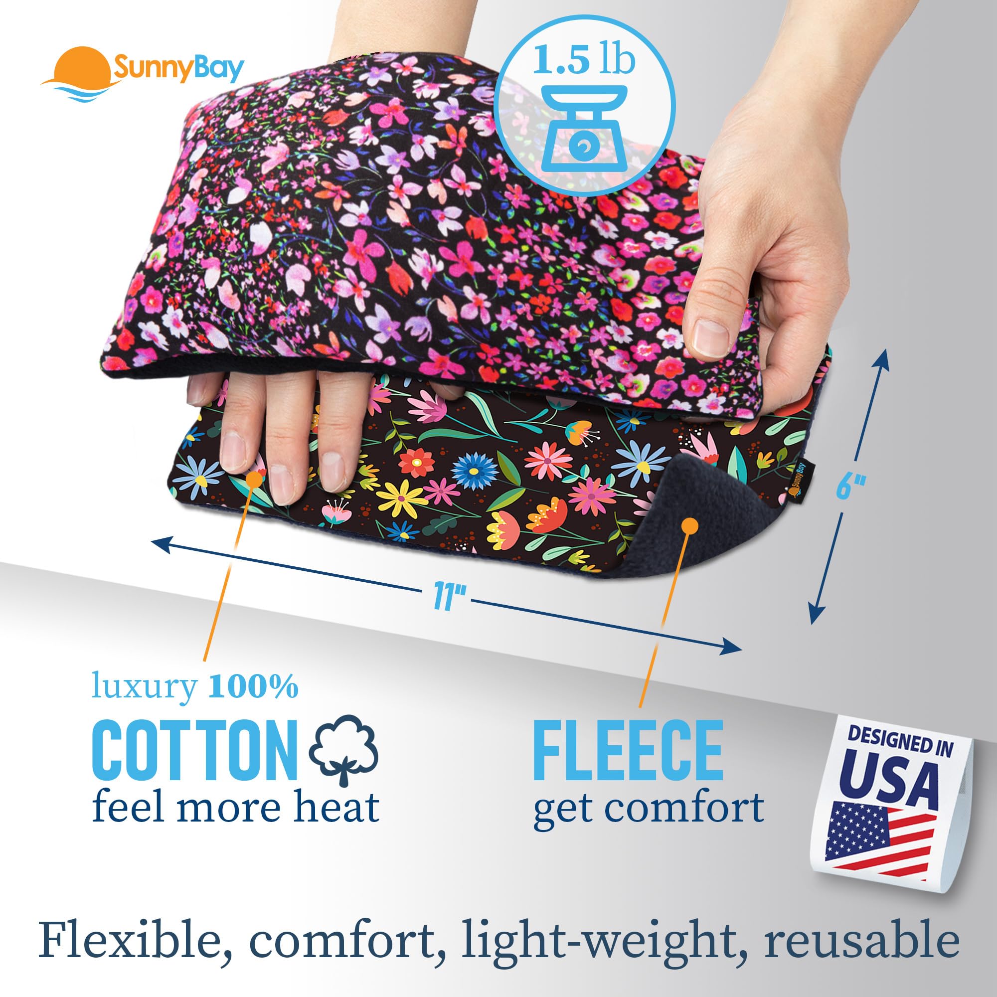 Close up of SunnyBay heating pad cotton-fleece texture