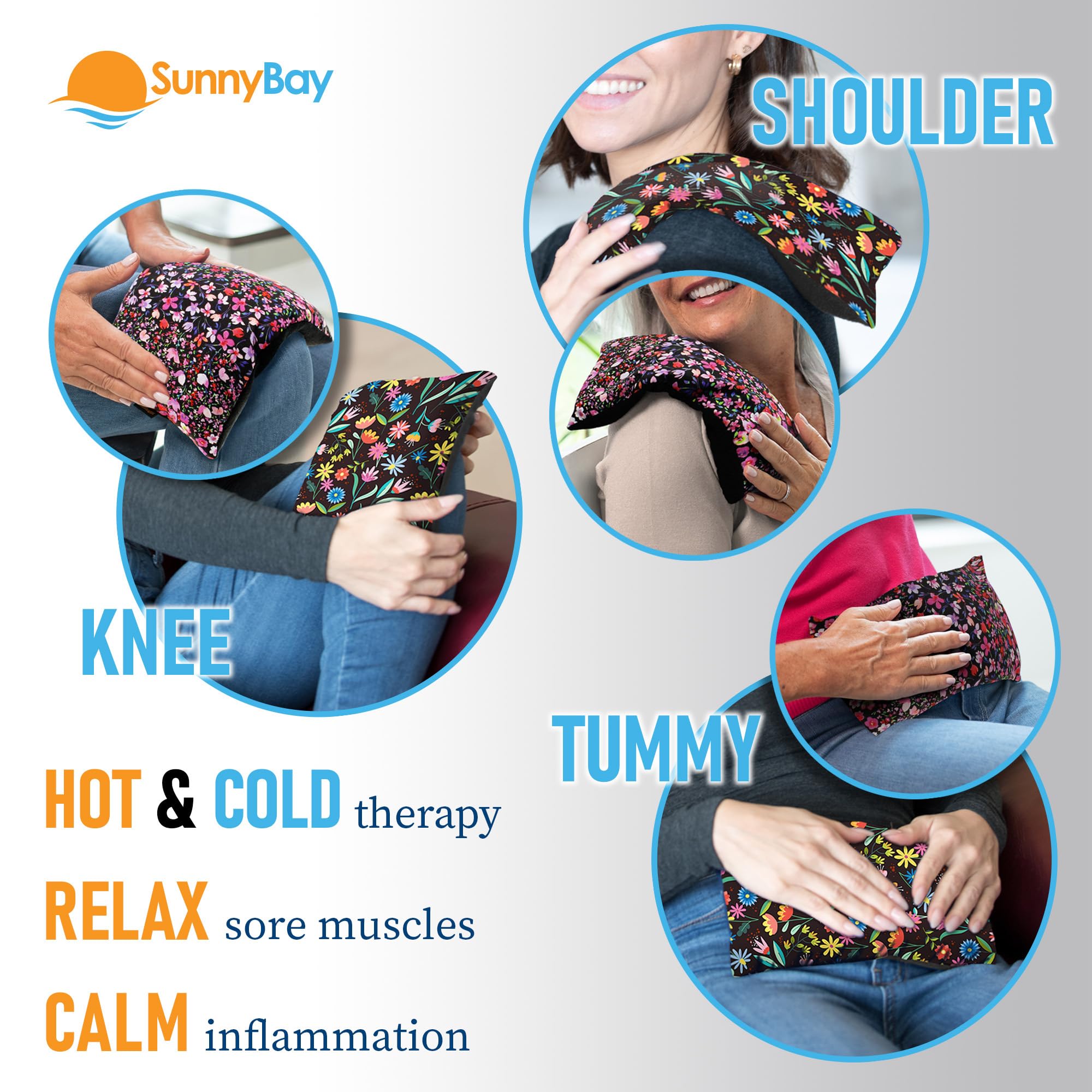 SunnyBay heating pad being used on shoulder for relief