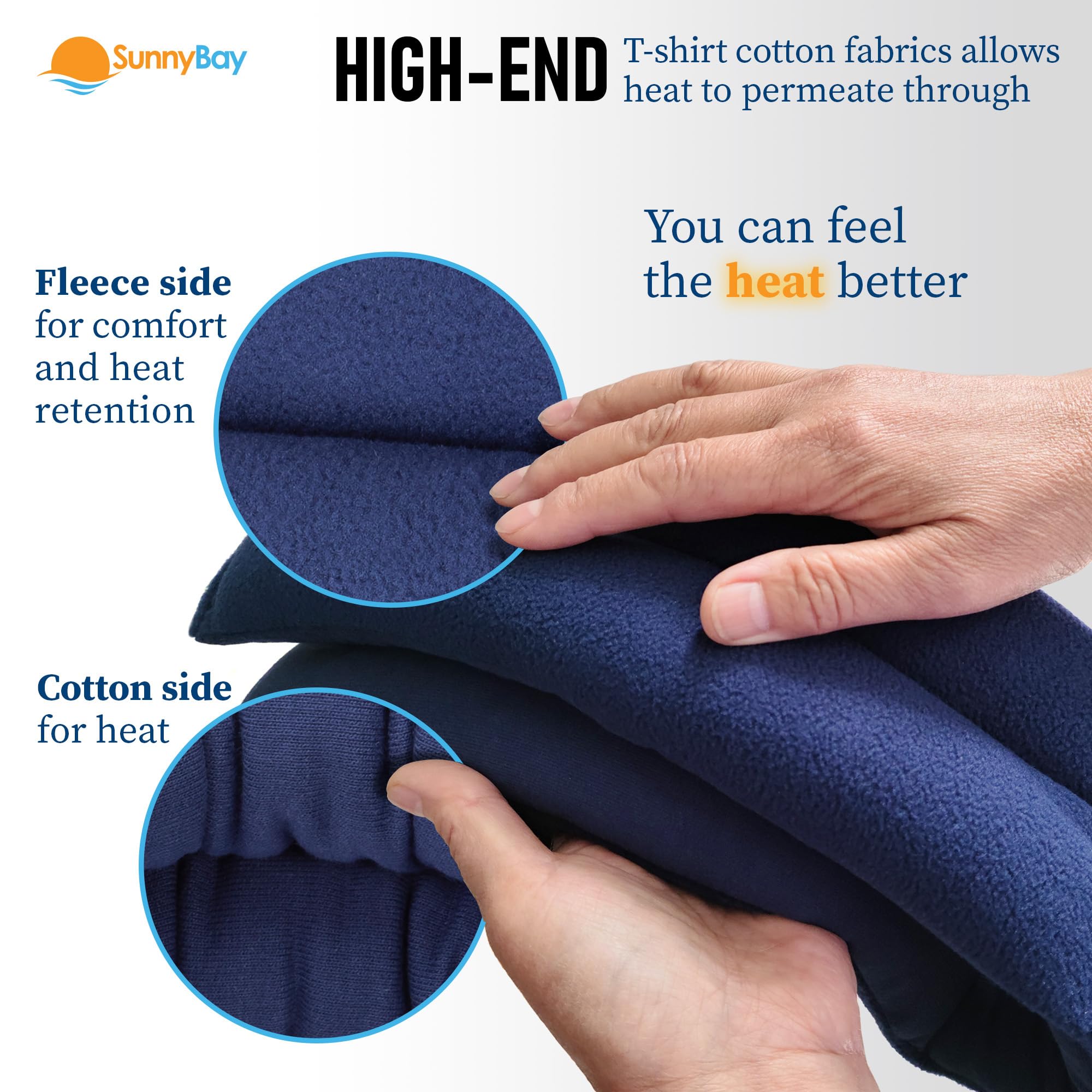 Close up of SunnyBay heating pad fabric and texture