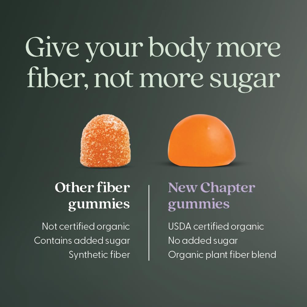 USDA Organic plant based fiber chewables for adult gut microbiome support