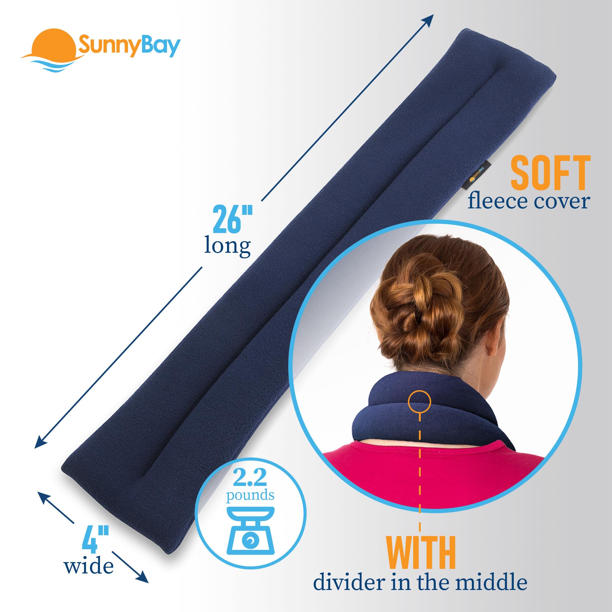 SunnyBay heating wrap showing length and ergonomic shape
