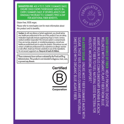 Authentic USA imported New Chapter organic prebiotic fiber supplement bottle