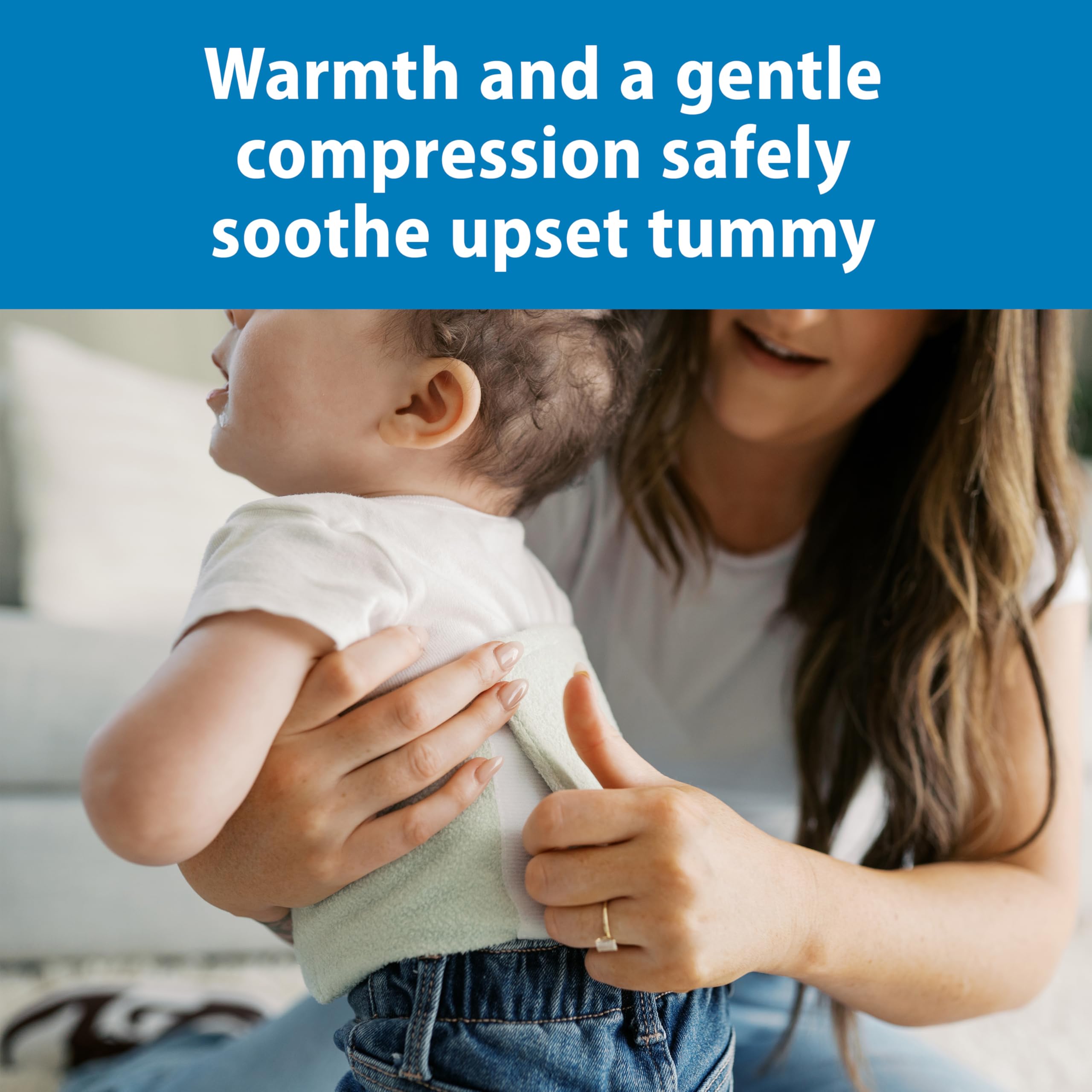 Dr. Brown's heated belly band wrapped around a baby