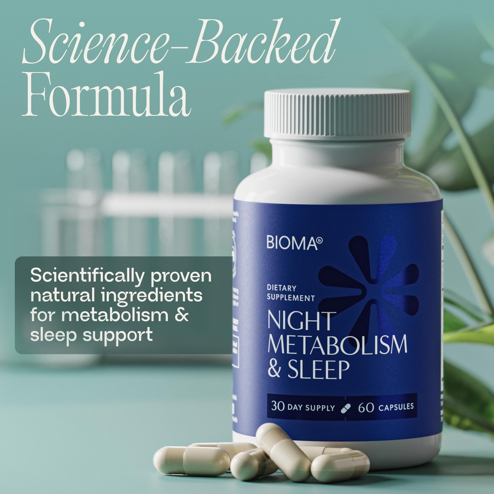 BIOMA Night Metabolism and Sleep nutritional facts and proprietary blend label view