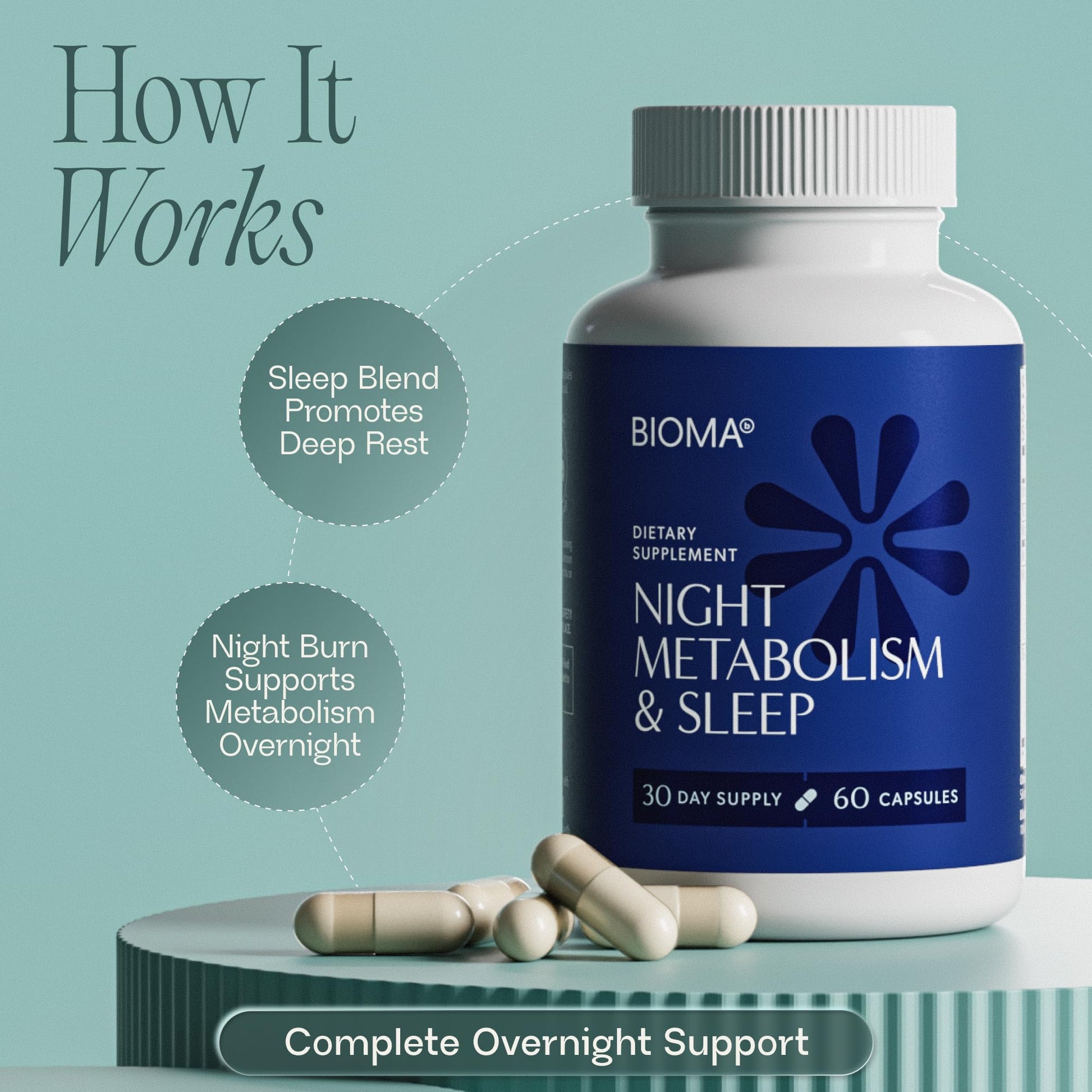 BIOMA Night Metabolism health supplement for morning bloating reduction and deep rest