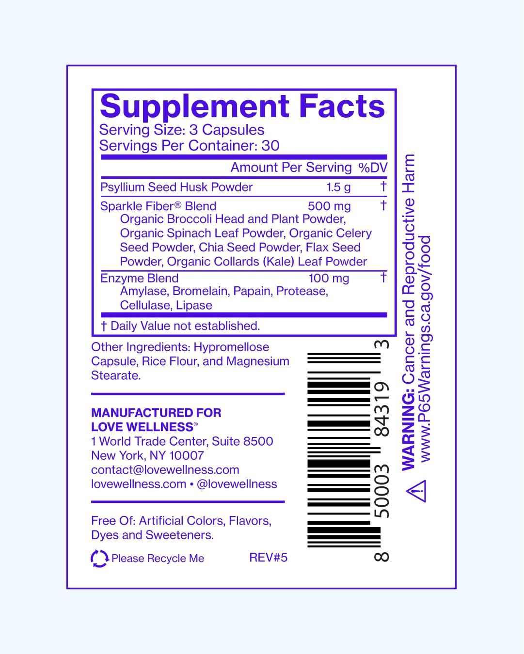 Authentic USA imported Love Wellness supplement bottle for gut detox.