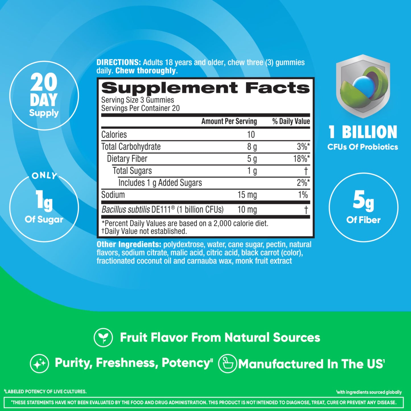 Authentic USA imported probiotic gummies for immune health and gut microbiome balance