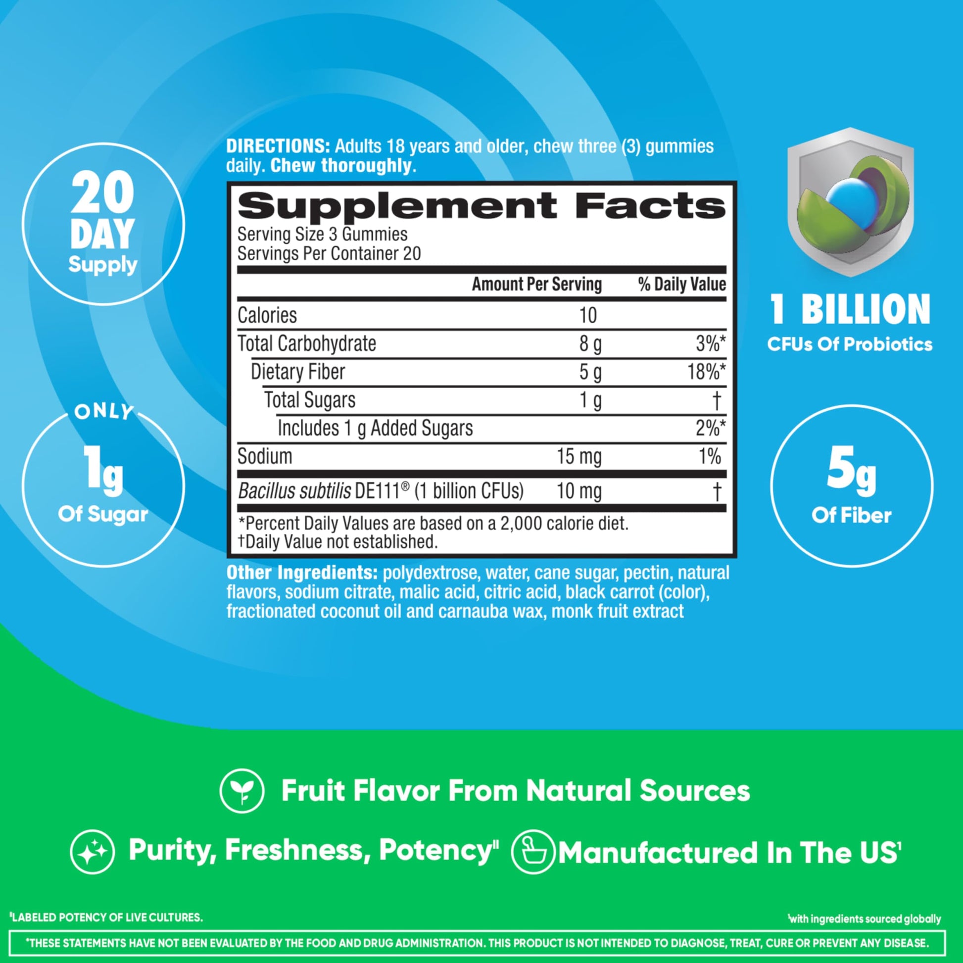 Authentic USA imported probiotic gummies for immune health and gut microbiome balance